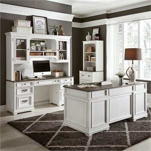 Liberty Furniture Allyson Park Home Office Complete 2 Desks & Credenza Set