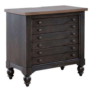 Liberty Furniture Americana Farmhouse Bedside Chest with Charging Station Black