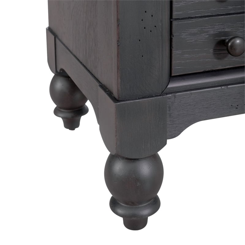 Liberty Furniture Americana Farmhouse Bedside Chest with Charging Station Black
