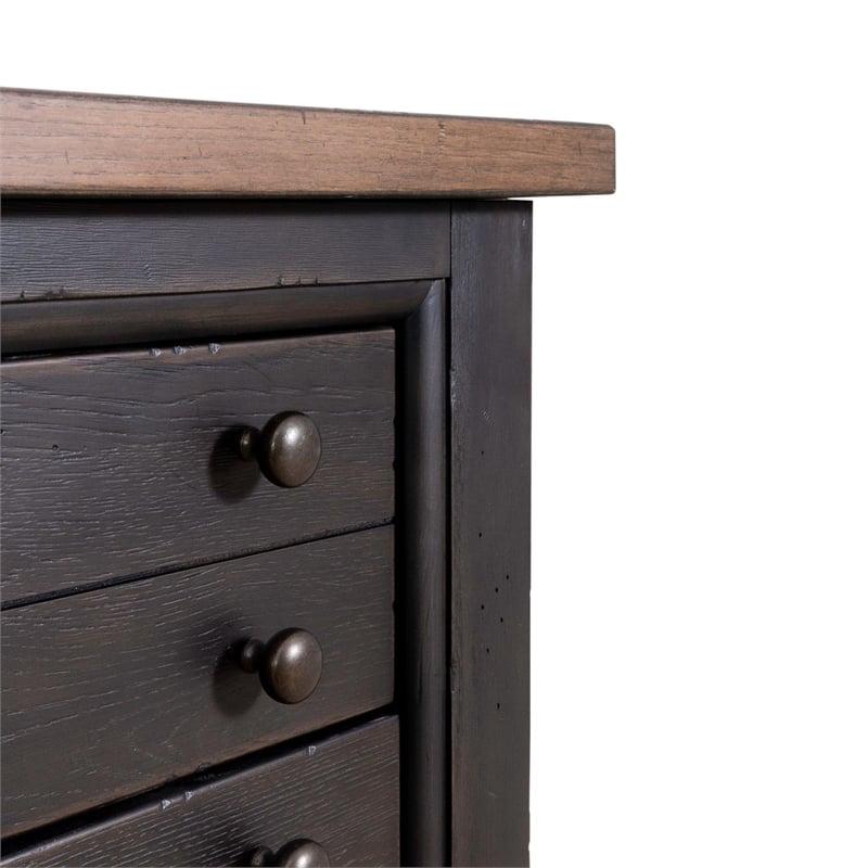 Liberty Furniture Americana Farmhouse Bedside Chest with Charging Station Black