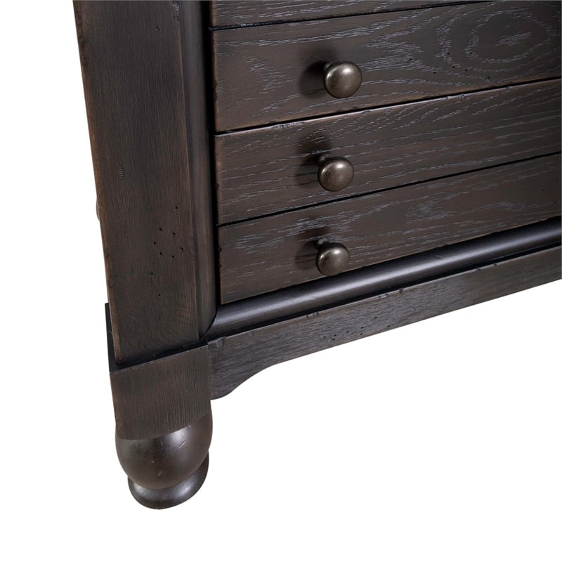 Liberty Furniture Americana Farmhouse Bedside Chest with Charging Station Black