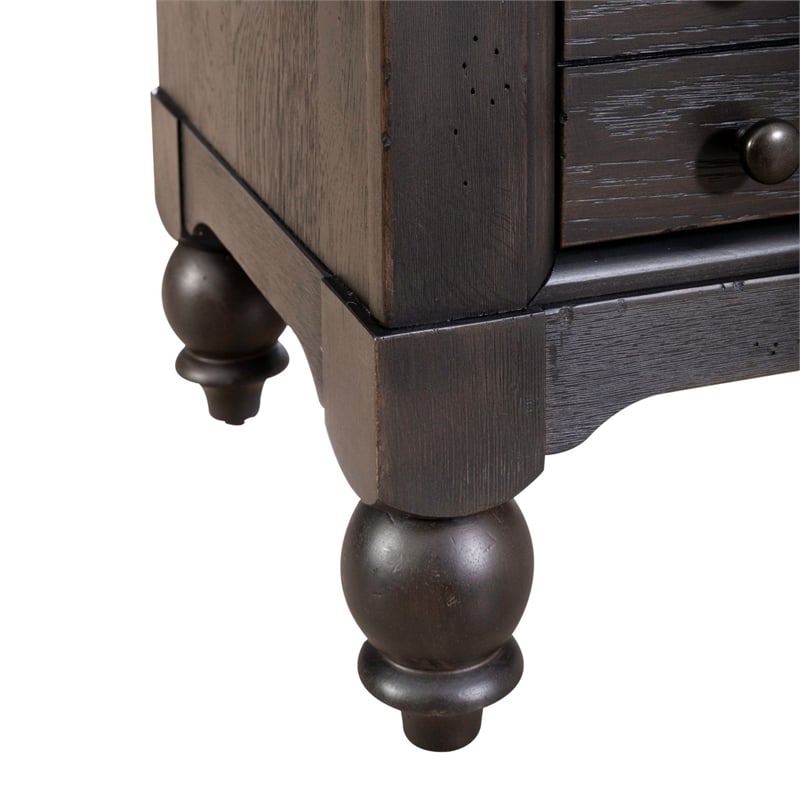 Liberty Furniture Americana Farmhouse Bedside Chest with Charging Station Black
