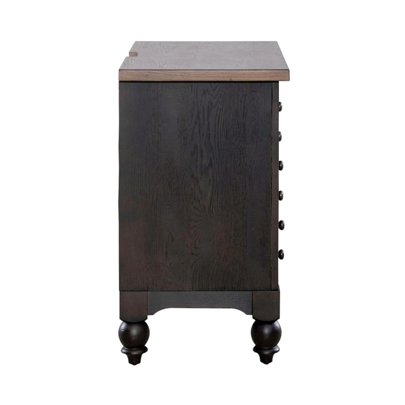Liberty Furniture Americana Farmhouse Bedside Chest with Charging Station Black