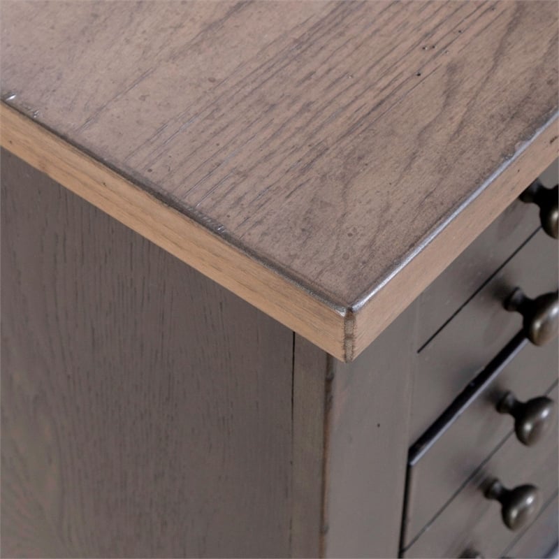 Liberty Furniture Americana Farmhouse Bedside Chest with Charging Station Black