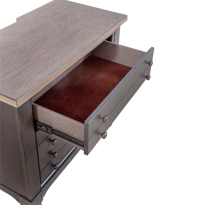 Liberty Furniture Americana Farmhouse Bedside Chest with Charging Station Black