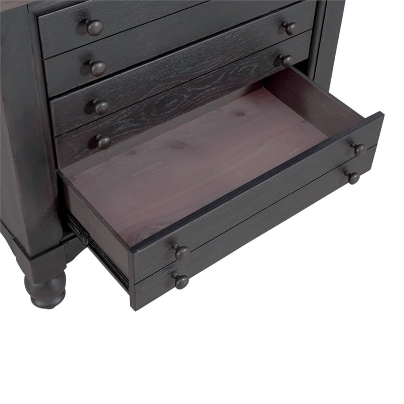 Liberty Furniture Americana Farmhouse Bedside Chest with Charging Station Black