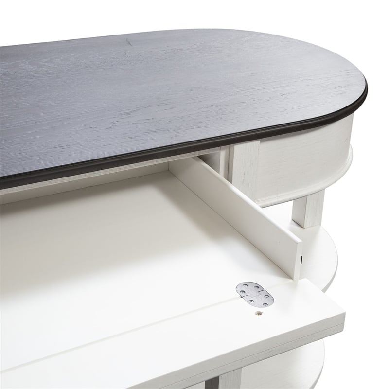 Liberty Furniture Allyson Park Home Office L Shaped Desk Set - White & Charcoal