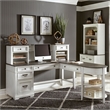 Liberty Furniture Allyson Park Home Office L Shaped Desk Set - White & Charcoal