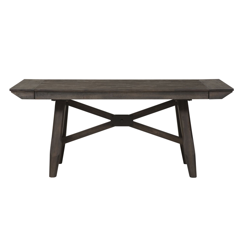 Liberty Furniture Double Bridge Opt 7 Piece Trestle Table Dining Set Brown