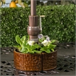 Alfresco Home Cobblestone 2-Half Moon Shaped Umbrella Planter in Terra Brown