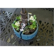 Alfresco Home Trellis Round Ceramic Planter in Atlantis Blue