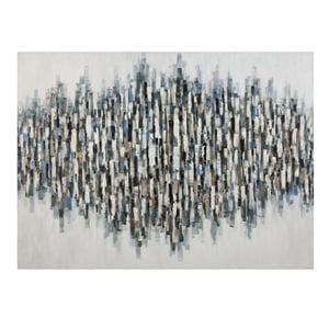 Bassett Mirror Blue Lines Canvas Fabric Wall Art in Black and Brown