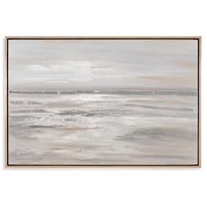 Silver Landscape Canvas Fabric Wall Art in Silver