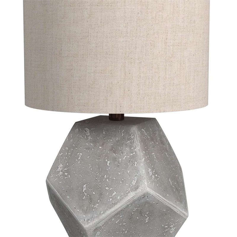 Bassett Mirror Wallace Resin Table Lamp in Gray