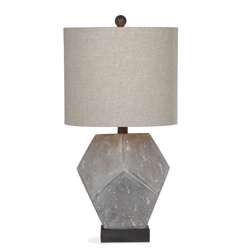 Bassett Mirror Wallace Resin Table Lamp in Gray