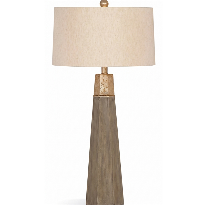 Bassett Mirror Rowan Table Lamp in Beige Cement Stone