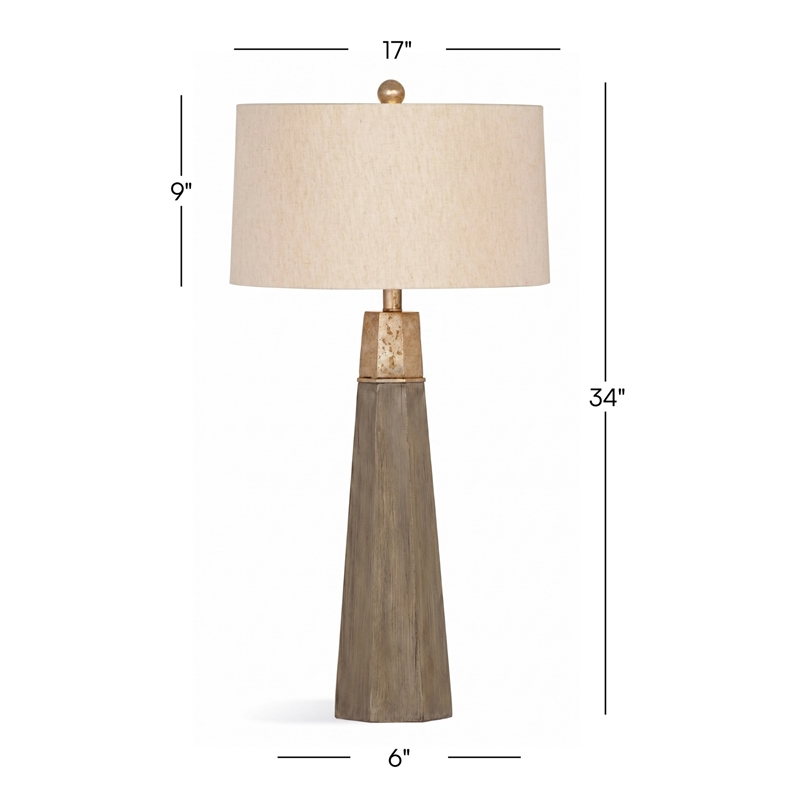 Bassett Mirror Rowan Table Lamp in Beige Cement Stone