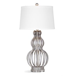 Bassett Mirror Sophie Metal Table Lamp in Silver Leaf