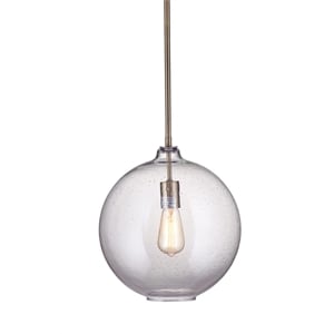 Bassett Mirror Chauncey Edison Bulb Pendant in Antique Brass and Glass