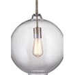 Bassett Mirror Chauncey Edison Bulb Pendant in Antique Brass and Glass