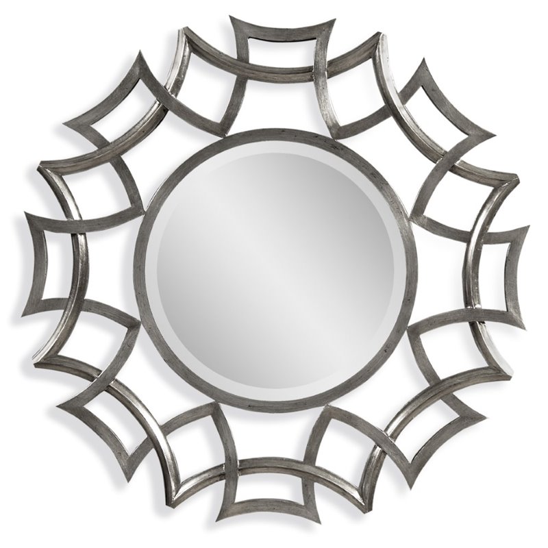 Bassett Mirror Orlando Modern Polyurethane Wall Mirror in Silver