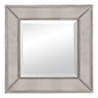 Silver Leaf Beaded Wood Wall Mirror Square Traditional
