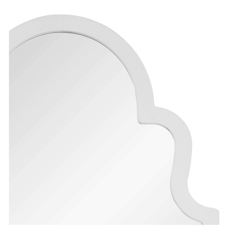 Bassett Mirror Myrna Wall Mirror in White Lacquer Engineered Wood Frame