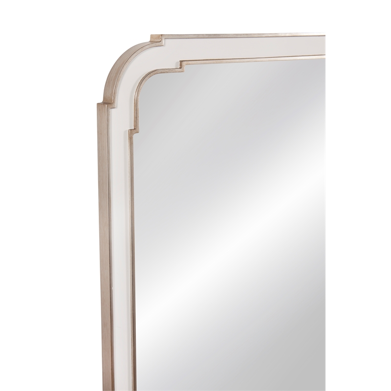Bassett Mirror Sasha Wall Mirror in White Lacquer Polyurethane Frame