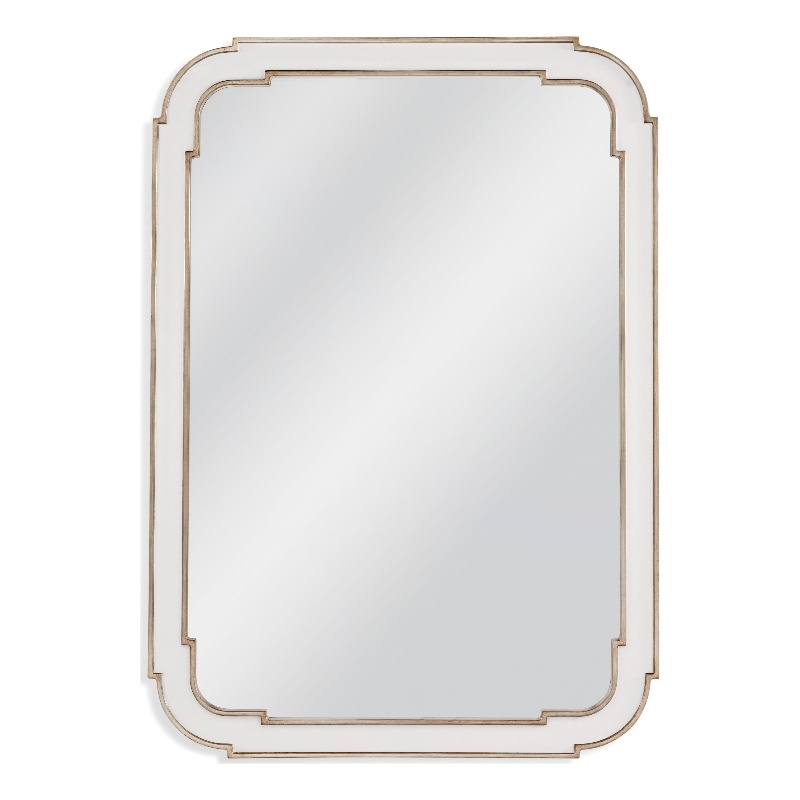 Bassett Mirror Sasha Wall Mirror in White Lacquer Polyurethane Frame