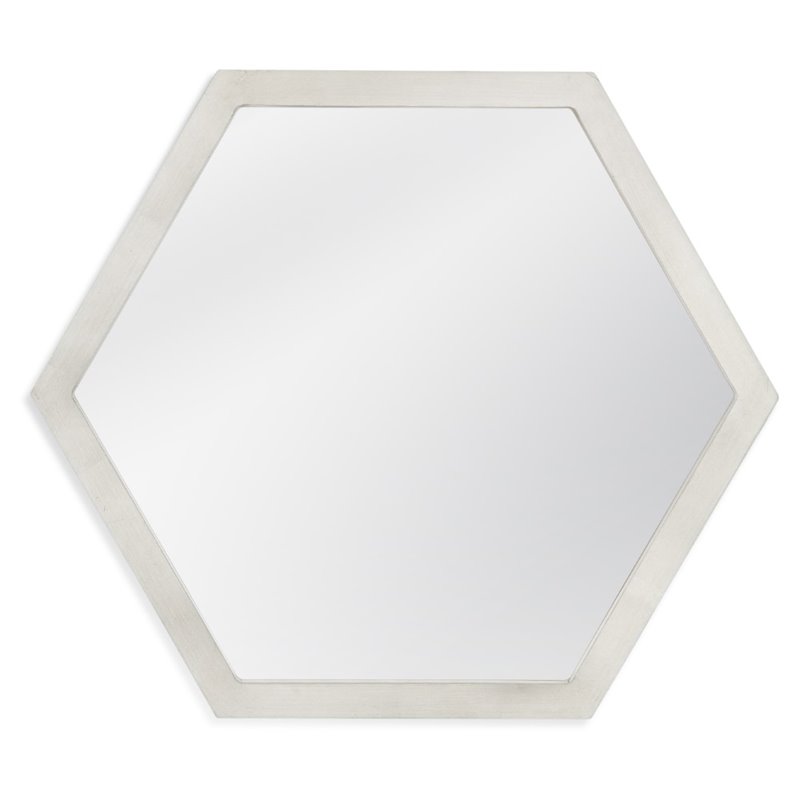 Bassett Mirror Dunn Wall Mirror in Silver Leaf Engineered Wood