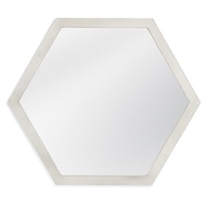 Bassett Mirror Dunn Wall Mirror in Silver Leaf Engineered Wood