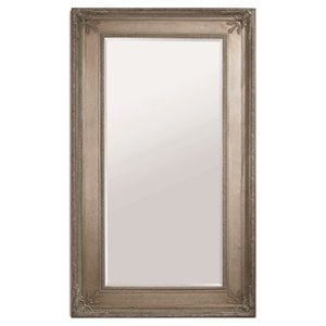 Prazzo Leaner Mirror in Antique Silver Leaf Wood Frame