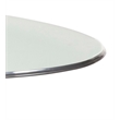 Symmetry Oval Glass Top Dining Table with Wood Base in Bronze