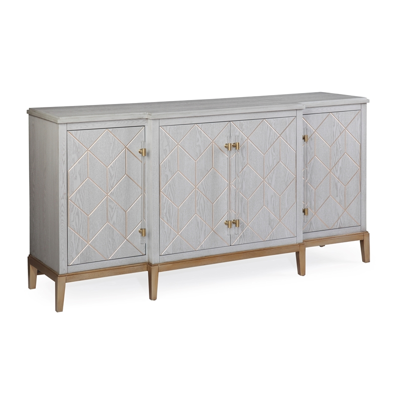 Perrine Wood 4-Door Server in Soft Graphite Gray