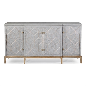 Perrine Wood 4-Door Server in Soft Graphite Gray