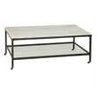 Bassett Mirror Whitman Rectangular Cocktail Table in Bronze/Ivory Marble