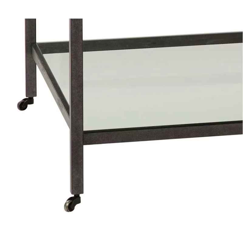 Bassett Mirror Whitman Rectangular Cocktail Table in Bronze/Ivory Marble