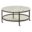 Whitman Marble Round Modern Cocktail Table in Bronze