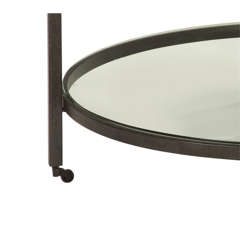 Whitman Marble Round Modern Cocktail Table in Bronze