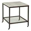 Bassett Mirror Whitman Rectangular End Table in Bronze/Ivory Marble
