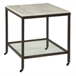 Bassett Mirror Whitman Rectangular End Table in Bronze/Ivory Marble