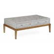 Perrine Wood Rectangular Cocktail Table in Soft Graphite Gray