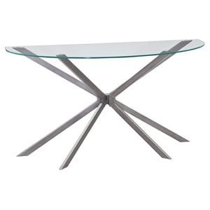 Bassett Mirror Deen Metal Console Table in Gunmetal Gray