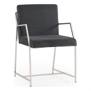 polygon metal dining chair in dark gray