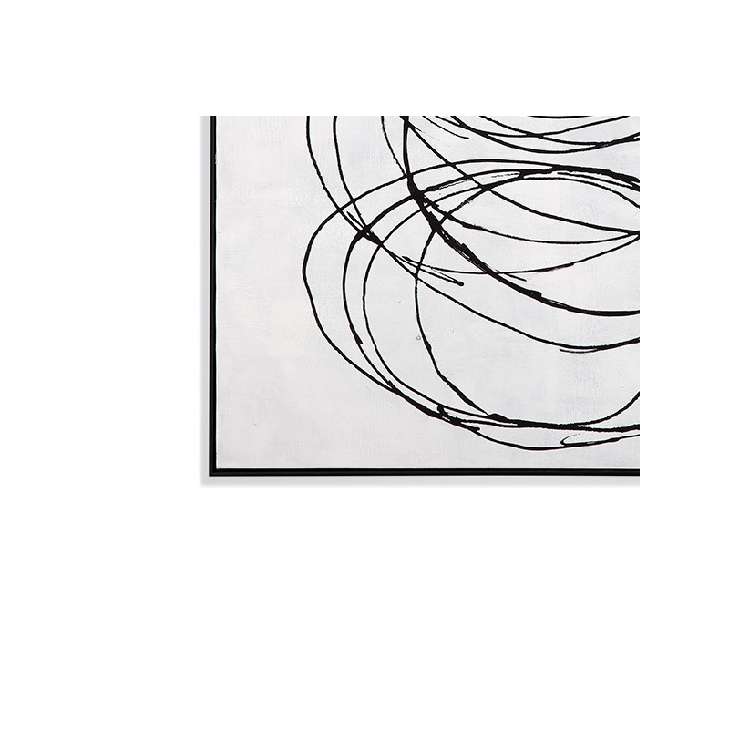 Radii in Floating Black Frame on Canvas Fabric