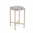 Lonna Metal and Agate Accent Table in Gold