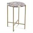 Lonna Metal and Agate Accent Table in Gold