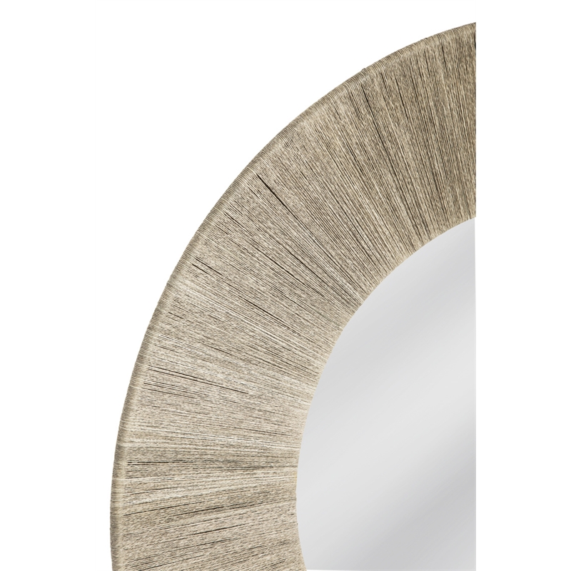 Bassett Mirror Perez Wall Mirror in Gray Fabric Rope