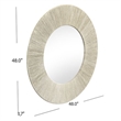 Bassett Mirror Perez Wall Mirror in Gray Fabric Rope