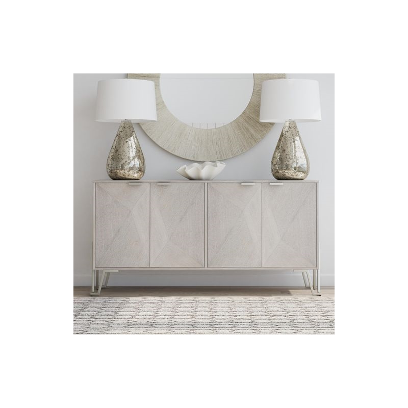 Bassett Mirror Perez Wall Mirror in Gray Fabric Rope